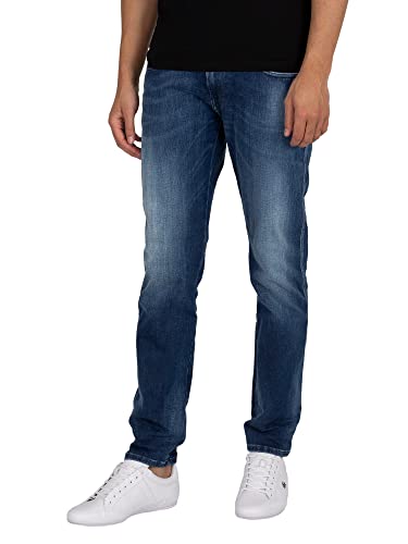 Vaqueros Hombre Anbass Slim-Fit Hyperflex Bio con Stretch, Azul (Medium Blue 009), 34W / 32L