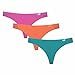 New Balance Women's Hybrid Soft Jersey mesh Panels Thong Underwear (Pack of 3), Vivid Tangerine/Pisces/Poisonberry, Medium (10-12)