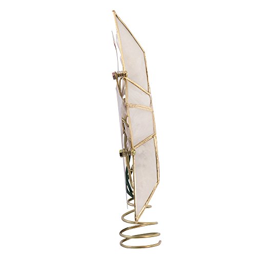 Kurt Adler 10-Light 5-Point Capiz Star Christmas Treetop, Ivory and Gold - Thumbnail 3