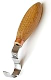 BeaverCraft Hook Knife SK2 Oak 1.2" Blade Wood Carving Spoon Knife for Bowl Cups Spoons Carving Right Handed Wood Carving Knife Curved Tools for Beginners