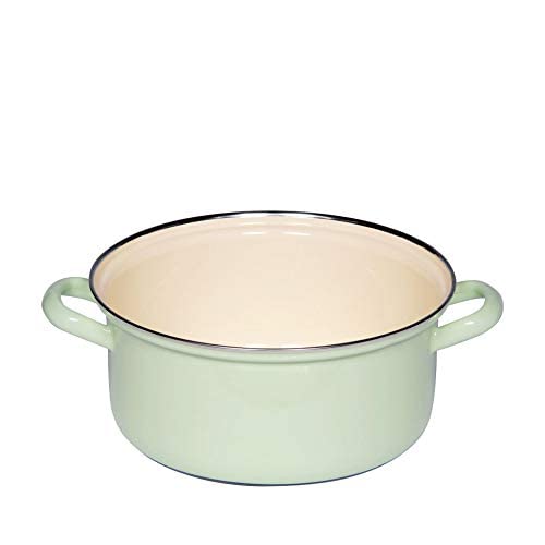 Riess 0281-006 - Casseruola classica con bordo cromato, diametro 22 cm, colore: Verde chiaro