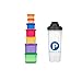 Portion control plastic container - 7 different colors comparable to the 21 day fix container to organize your daily meal breakfast, lunch, dinner - 100% Leak Proof lid lock - SHAKER BOTTLE INCLUDED