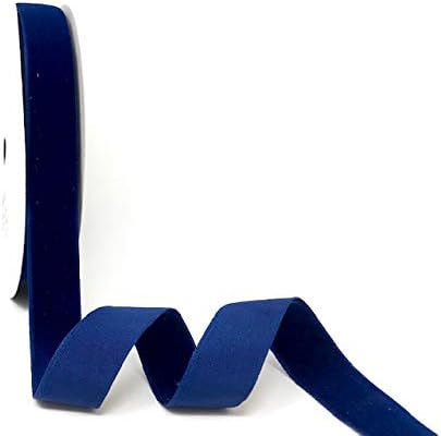 Navy Blue Bertie's Bows 20mm Polyester Velvet Ribbon on a 10m Roll