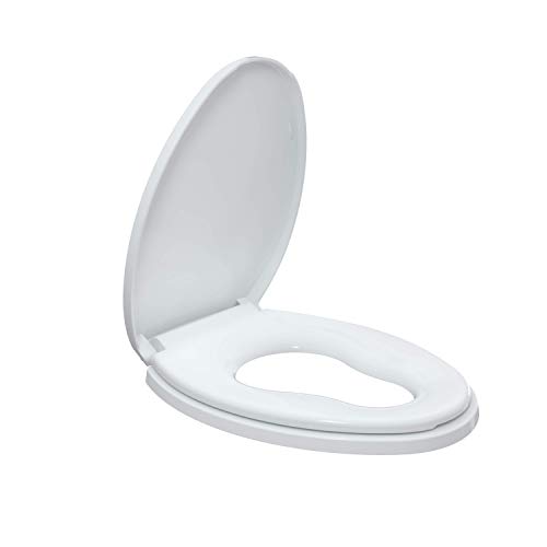 R&T Elongated Toilet Seat with Built in Child Seat Kids Toddlers Potty
