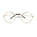 JuicyOrange Gold Round Circle Clear Lens Eyeglasses Small Size Thin Frame Unisex Glasses