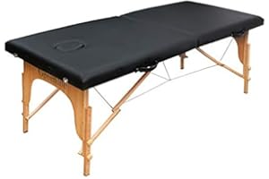 GreenLife® Easy Sports™ 24 Inches Width Height Adjustable Portable 2 Fold Massage Reiki Facial Table Bed (Table Only, Black, 