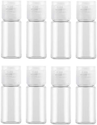 12Pcs 15ml/0.5oz Transparent Plastic Refillable Empty Bottles with Flip Lid Lotion Shampoo Facial Cleanser Emulsion Toner Fluid Containers Cosmetic Dispense Sample Vials Jars Boxes Tins for Travel