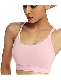 RUNNING GIRL - Sujetador deportivo con tirantes para mujer, espalda abierta, soporte mediano, sostén de yoga con copas extraíbles