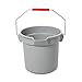 Rubbermaid Commercial 14 Qt BRUTETM Heavy-Duty, Corrosive-Resistant, Round Bucket, Gray (FG261400GRAY) primary