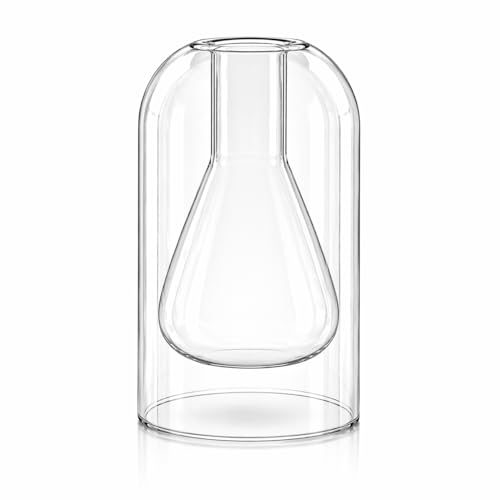 Difusor de Aromas em Vidro Duplo Elegante – Design Moderno Decorativo – Ideal para Aromatizador de Ambiente, Casa, Escritório e Sala (Frasco Cônico)