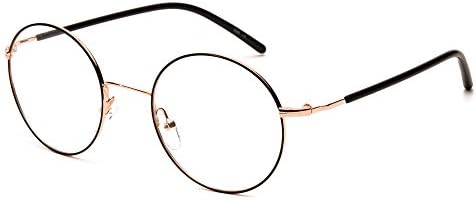 Langford Round Retro Unisex Non-prescription Clear Lens 50mm Eyewear Frames With Case And Cleaning Cloth 4 colors 1535