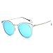 SojoS Fashion Polarized Sunglasses for Women UV400 Mirrored Lens SJ1057 With Silver Frame/Blue Mirrored Lens