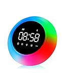 Wake Up Light Alarm Clock for Bedroom Battery Operated Bluetooth Speaker, Portable Music Player, 9 Color Lighting Patterns Night Lamp for Bedroom, Living Room Outdoor, IPX4, Rechargeable- by ZIMJEE