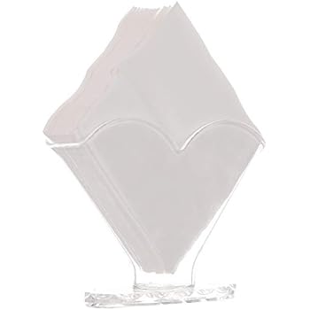 Sooyee Deluxe Clear Acrylic Decorative Square Cocktail Napkin Holder Stand Desktop,Modern Kitchen Napkin Rack