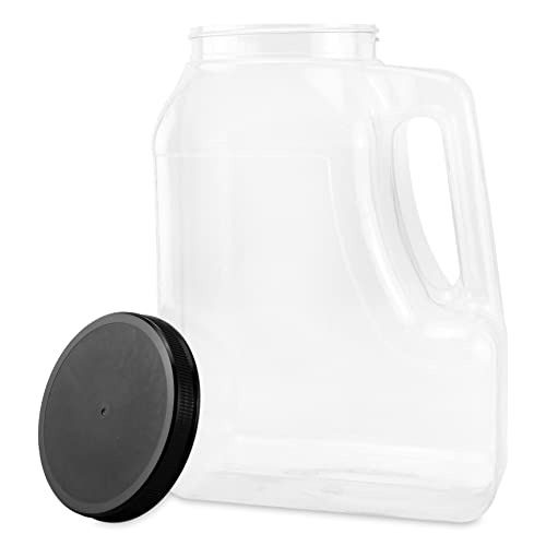 Cornucopia Clear Plastic Gallon Jar with Handle and Airtight Lid (2