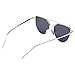 GAMT Mirrored Cat Eye Sunglasses Metal Frame Flat Lens Women Sunglasses