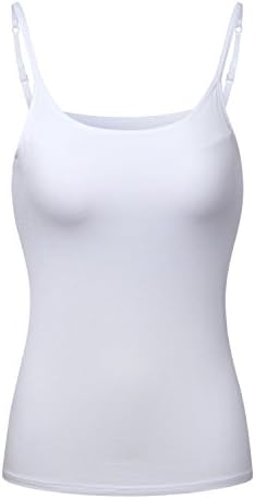 KEALLI Women's Sports Camisole Built-in Bra Adjustable Spaghetti Strap Tank Top Padded Cami Tanks