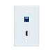 BUPLDET HDMI Port and Ethernet Wall Plate - 4K/8K HDMI RJ45 Cat6 Keystone Jack Network Wall Plate Female to Female for HDTV