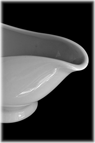 9" Extra-Large 12oz White Porcelain Gravy Sauce Bowl Boat with Spout & Handle