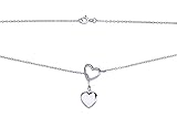 New Silver Dainty Lariat Y Necklace with Rhodium Plating for Women Tarnish Resistant Heart Necklace