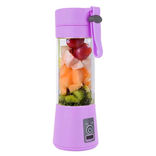 Portable Juicer Cup Clearance,380ml Rechargeable Juice Blender Magnetic Secure Switch Electric Fruit Mixer (Purple)