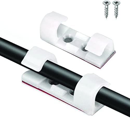 WIIBROOK 50-Pack Adhesive Cable Clips – Strong PA66 Wire Holders For Home, Office & Car, Organize Cords Up To 0.26" Diameter