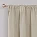 Deconovo Beige Tie Up Shade for Small Window - Rod Pocket Room Darkening Drapes for Bedroom (Beige, 46W x 63L, 1 Panel)