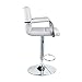 Leader Accessories Square Back Adjustable Bar Stools with armrest, Set of 2 (White)
