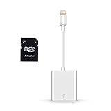 FA-STAR SD Card Reader, Digital Camera Reader Adapter Compatible with iPhone/iPad (Support iOS 13 and Before), Trail Game Camera Viewer Compatible with iPhone/iPad, Plug and Play - White