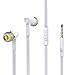 BYZ Headphones, BYZ Wired Earbuds with Mic, Stereo Earphones for Running Workout Gym, Tangle free, White