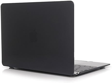 Onteck - AIR 13-inch CLEAR Crystal Hard Case for Apple MacBook Air 13.3" (A1466 &amp; A1369) (NEWEST VERSION) Shell Protective Case Cover - Black