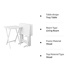 Casual Home 5pcs Tray Table Set, White