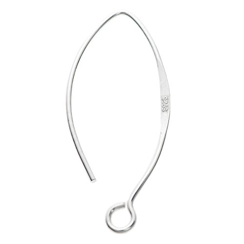 Dreambell 2 pcs 925 Sterling Silver Earwires French Hook Dangle Earring Connector 32mm