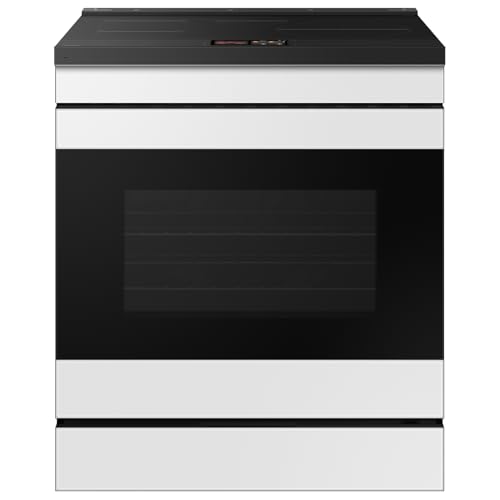Samsung Bespoke 6.3 cu. ft. Smart Slide-In Induction Range with AI Home & Smart Oven Camera, White Glass, NSI6DB990012AA