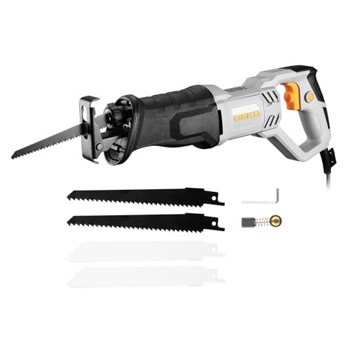 Reciprocating Saw DEKOPRO 710W Electric Wood Saw with 4 Blades, 2800 SPM Variable Speed, 20 mm Stroke, for Wood and Metal Cutting