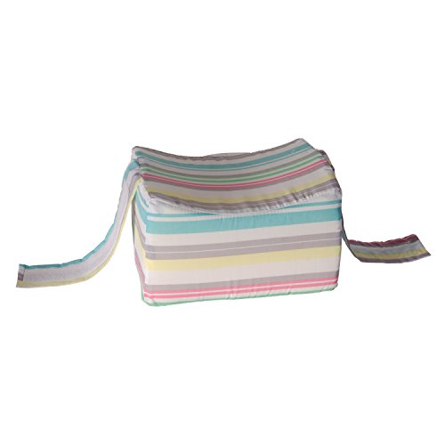 DMI Hypoallergenic Knee-Ease Foam Wedge Knee Rest Support Pillow to Put Between Knees with Hook and Loop Adjustment, 8 x 6 x 10 Inches, Multi-Stripe