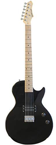 Full Size Black Electric Guitar with Amp, Case and Accessories Pack Beginner Starter Package Right Handed