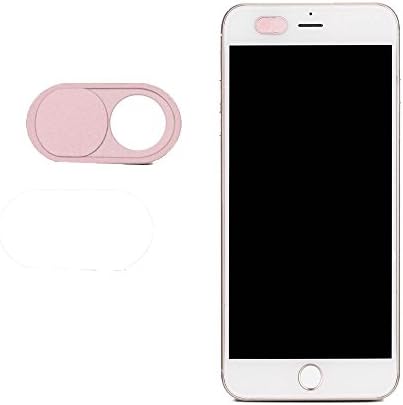 Ultra-Thin Aluminum Webcam Cover - 0.68 mm Thin - Mobile Phone Camera Cover - Protect Your Privacy Mobile, Tablet, Laptop, Desktop - Strong Adhesive (Rose Gold)