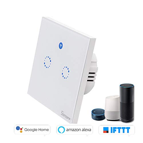 Sonoff T1 EU 2 gangTouch Lichtschalter timer,WiFi Panel Schalter touch glas lichtschalter LED Lichtschalter Arbeit Mit Alexa/