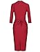 MUXXN Women's Peplum Split Stretchy Bandage Pencil Dress (Burgundy XL)