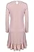 Meaneor Women Ruffles Hem Loose Solid Shift Dress Nude Medium