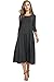 HOTOUCH Long Sleeve Basic Midi Shirt Dress (Dark Gray M)