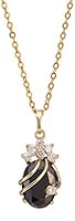 YAZILIND Cute 18K Gold Plated Black Cubic Zirconia Pendant With Necklace for Women