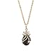 YAZILIND Cute 18K Gold Plated Black Cubic Zirconia Pendant With Necklace for Women