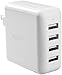 Amazon Basics 40W 4-Port USB Wall Charger - White