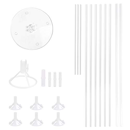 YANSHON 4 Pack Balloon Stands Height Table Balloon Stand Kit, Reusable Clear Balloon Holder for Birthday Baby Shower Wedding Decoration