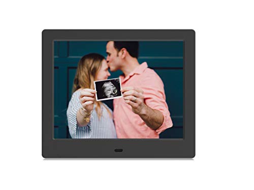 Digital Picture Frame 8 Inch Photo Slideshow Functions – Winnovo D8 XGA High Resolution LCD Screen Music and Video Play Calendar with Remote Control USB and SD Card Slots Auto On and Off – Black