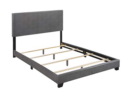 Crown Mark 5271PUGY-Q Erin Upholstered Bed, Queen, Grey