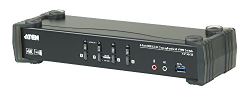 Aten CS1924M 4-Port USB 3.0 4K DisplayPort MST KVM Switch schwarz
