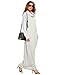 Verdusa Women's Casual Long Sleeve Cowl Neck Shift Long Maxi Dress with Pocket Light Gray L